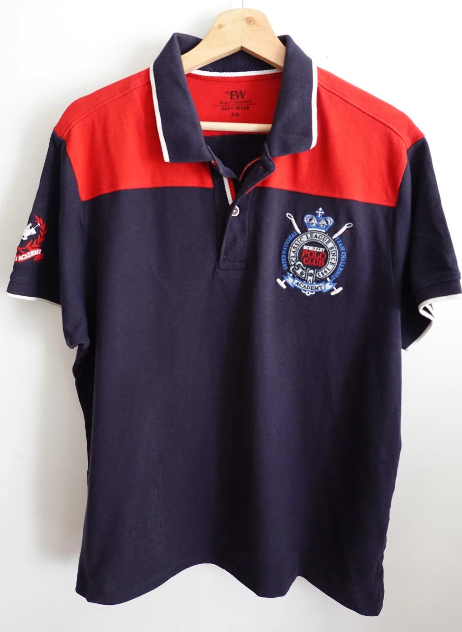Polo masculino bordado USA Cup azul marinho e vermelho 5XL – photo 10